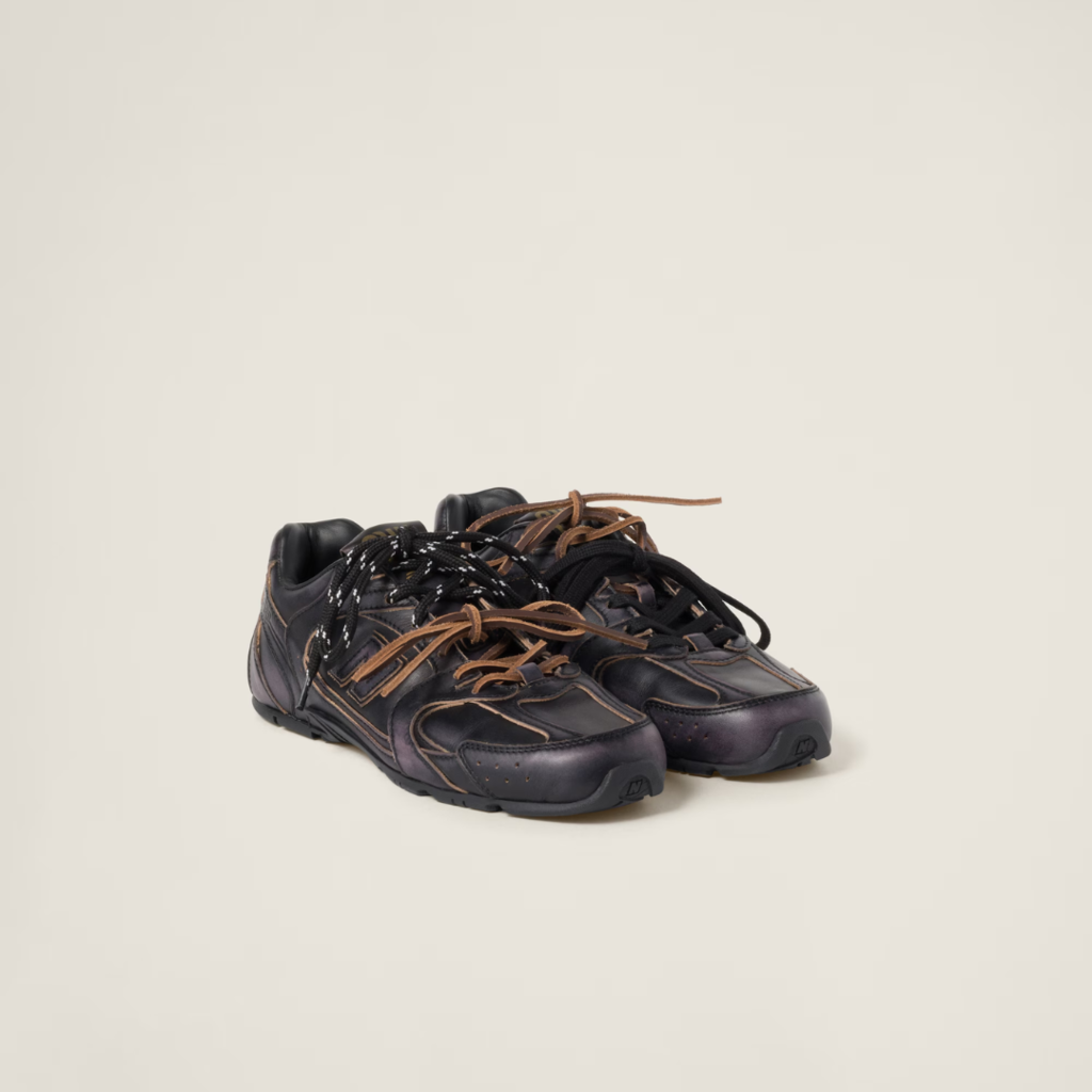New balance 530 sl x miumiu black leather pronta entrega